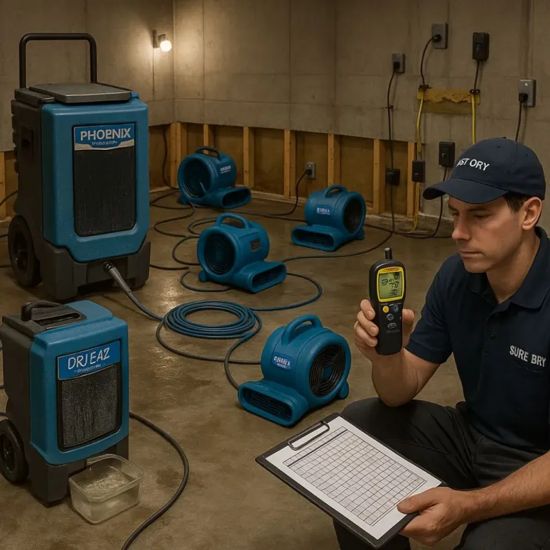 Structural Drying and Dehumidification process in Buzzards Bay, MA